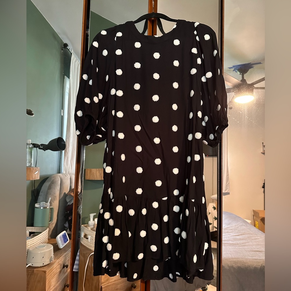 Von maur dress black with white polka dots